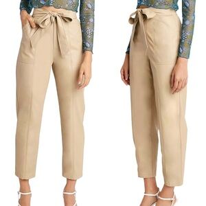 BCBGeneration NWT High-Waisted Faux Leather Tie-Waisted Cropped Pants